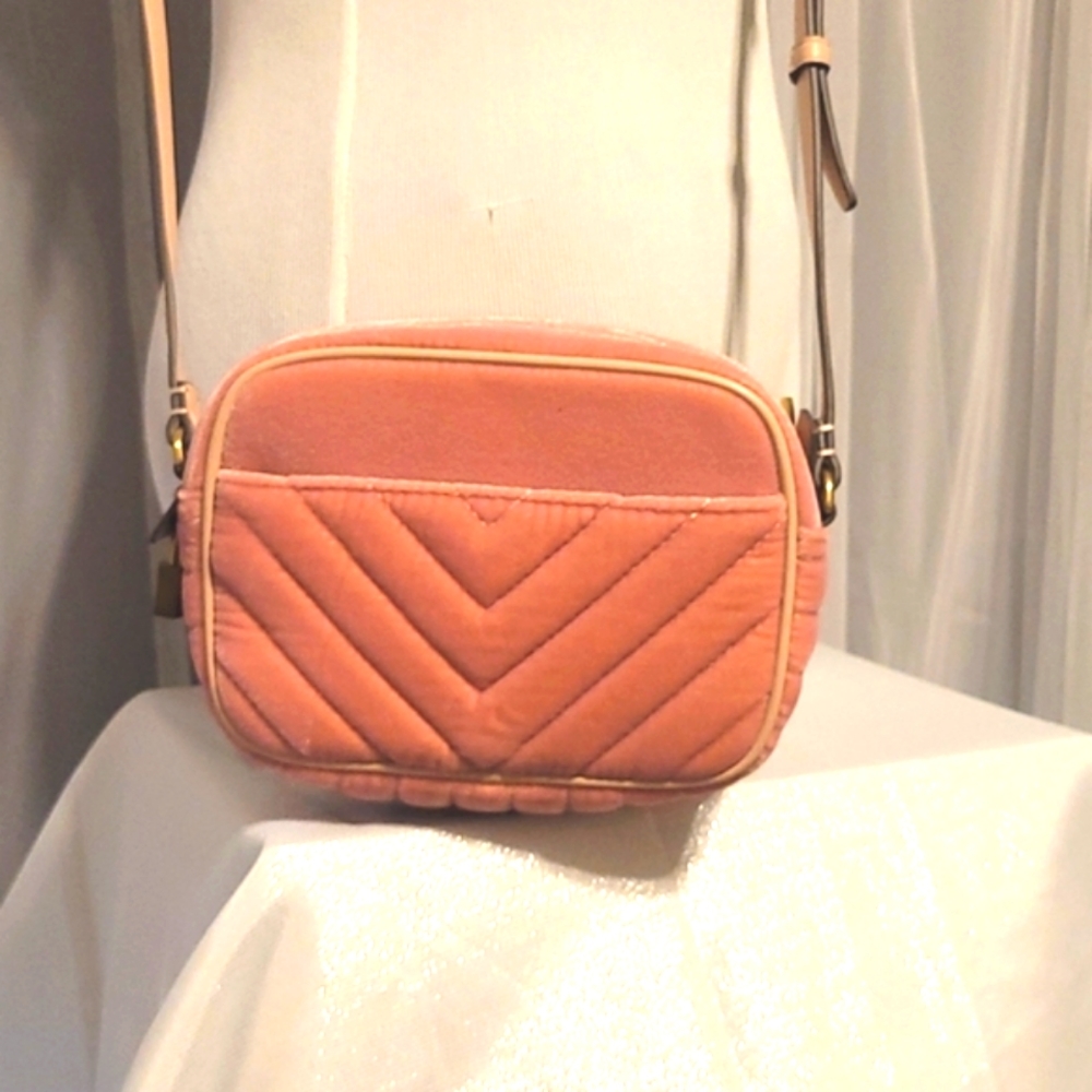 JCrew Pink Velvet Crossbody Purse